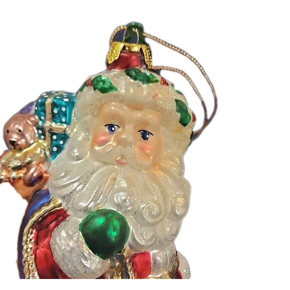 Vintage BK Collectible Glass Christmas Ornament Santa 8 in - Picture 7 of 7